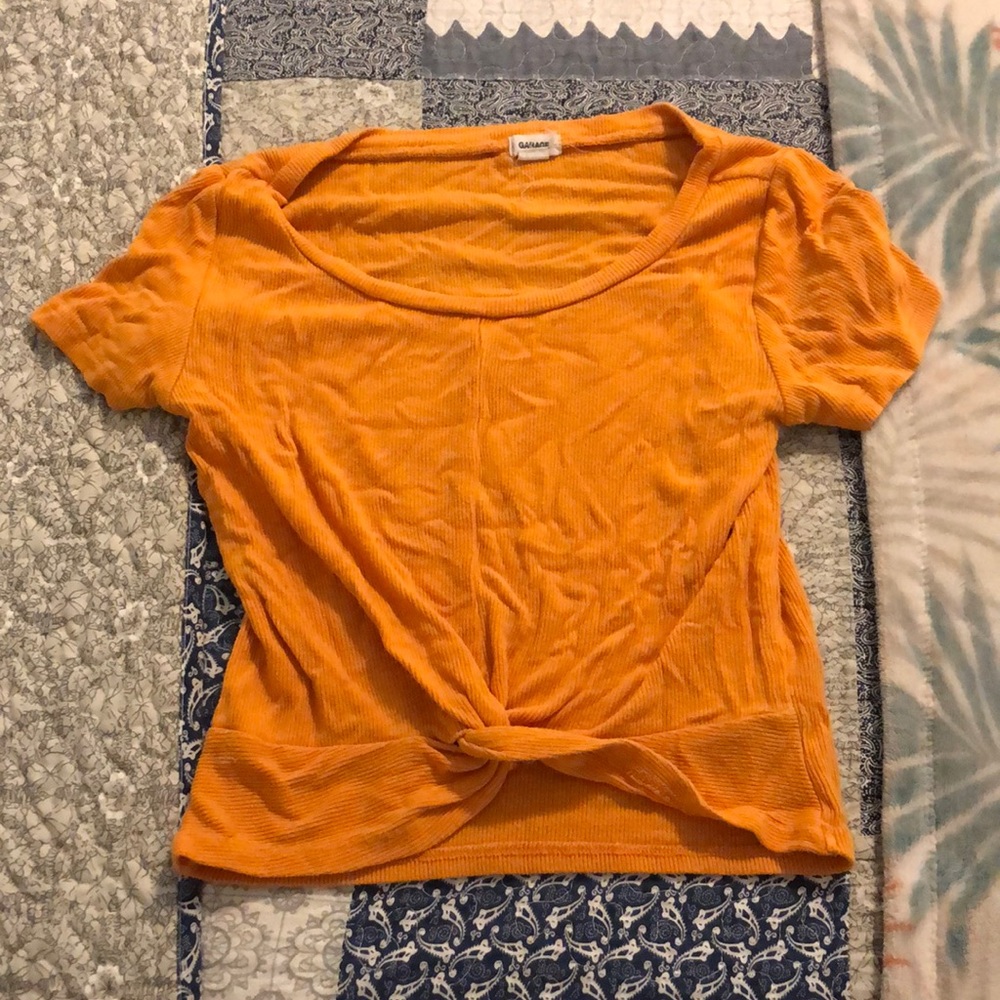 Extra small/small orange Garage crop top.